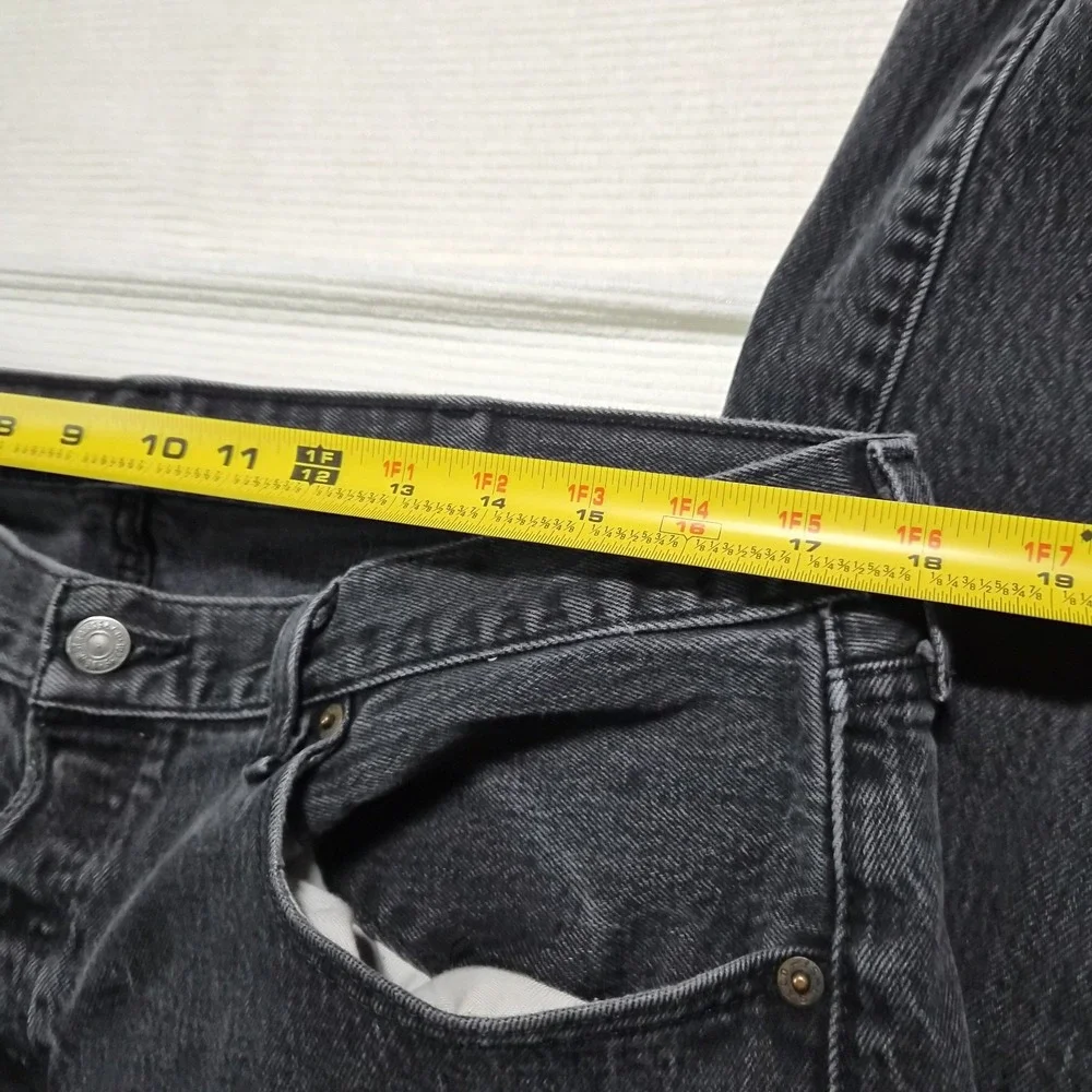 Levi Strauss 501 38x34 Distressed‎ Mens Jeans Black/gray Wash